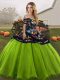 Dynamic Ball Gowns Quinceanera Dress Off The Shoulder Tulle Sleeveless Floor Length Lace Up