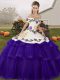 Exquisite Off The Shoulder Sleeveless Brush Train Lace Up Sweet 16 Dresses Purple Tulle