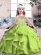 Sleeveless Beading and Ruffles Floor Length Little Girl Pageant Gowns