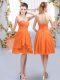 Lovely Empire Vestidos de Damas Orange Sweetheart Chiffon Sleeveless Knee Length Lace Up