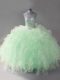 Simple Apple Green Lace Up 15 Quinceanera Dress Beading and Ruffles Sleeveless Floor Length