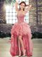 Luxury Sweetheart Sleeveless Lace Up Evening Gowns Watermelon Red Tulle