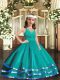 Sleeveless Zipper Floor Length Ruffled Layers Pageant Gowns For Girls