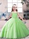 Cheap Ball Gowns Little Girl Pageant Dress Off The Shoulder Tulle Sleeveless Floor Length Lace Up
