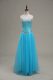 Custom Design Aqua Blue Sweetheart Lace Up Beading Prom Evening Gown Sleeveless