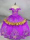 Luxurious Sleeveless Embroidery Lace Up Sweet 16 Dress