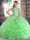Deluxe Sleeveless Lace Up Floor Length Beading Quinceanera Gown