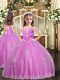 Lilac Sleeveless Appliques Floor Length Little Girls Pageant Dress