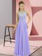High-neck Sleeveless Zipper Prom Dress Lavender Chiffon