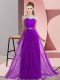 Sleeveless Lace Up Floor Length Beading Quinceanera Dama Dress