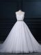 Custom Designed White Sleeveless Beading and Lace Zipper Wedding Gowns
