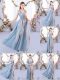 Super Grey Sleeveless Chiffon Lace Up Bridesmaids Dress for Wedding Party