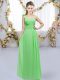 Floor Length Lace Up Wedding Guest Dresses for Wedding Party with Hand Made Flower