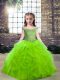 High End Sleeveless Floor Length Beading and Ruffles Zipper Child Pageant Dress with