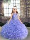 Elegant Fabric With Rolling Flowers Sleeveless Floor Length Pageant Dress for Teens and Beading and Ruffles
