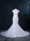 Pretty White Cap Sleeves Lace Clasp Handle Bridal Gown