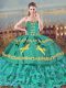 Modern Floor Length Turquoise Quinceanera Dresses Sweetheart Sleeveless Lace Up