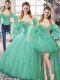 Turquoise Sweet 16 Dresses Sweet 16 and Quinceanera with Beading Sweetheart Sleeveless Lace Up