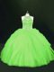 Fantastic Halter Top Sleeveless Tulle Quinceanera Dress Beading Lace Up
