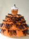 Organza Sweetheart Sleeveless Lace Up Beading Sweet 16 Dress in Orange