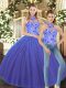 Beauteous Blue Sleeveless Tulle Lace Up Vestidos de Quinceanera for Sweet 16 and Quinceanera
