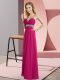 Beading Prom Dress Fuchsia Criss Cross Sleeveless Floor Length