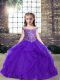 Modern Beading Winning Pageant Gowns Purple Lace Up Sleeveless Floor Length