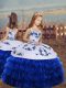 Sleeveless Embroidery and Ruffled Layers Lace Up Child Pageant Dress