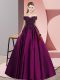 Sleeveless Floor Length Lace Zipper Sweet 16 Dress with Purple