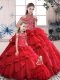 Luxurious Sleeveless Lace Up Floor Length Beading and Ruffles Sweet 16 Quinceanera Dress