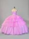 New Style Lilac Sleeveless Organza Lace Up Vestidos de Quinceanera for Sweet 16 and Quinceanera