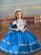 Amazing Blue Lace Up Pageant Dress Beading and Embroidery Sleeveless Floor Length