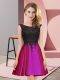 Decent Fuchsia Scoop Zipper Lace Court Dresses for Sweet 16 Sleeveless