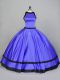 Purple Ball Gowns Satin Scoop Sleeveless Ruching Floor Length Zipper Quince Ball Gowns