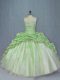 Brush Train Ball Gowns Quinceanera Dresses Sweetheart Organza and Taffeta Sleeveless Lace Up