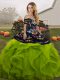 Off The Shoulder Sleeveless Lace Up Ball Gown Prom Dress Yellow Green Tulle