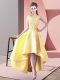 Noble Satin Sleeveless High Low Dama Dress for Quinceanera and Lace