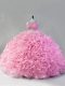 Sumptuous Pink Scoop Zipper Beading Sweet 16 Dress Sleeveless