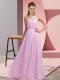 Pink Prom Party Dress Prom and Party with Beading Scoop Sleeveless Backless