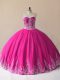 Sleeveless Embroidery Lace Up 15 Quinceanera Dress