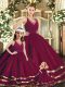 Spectacular Burgundy Sleeveless Ruffled Layers Floor Length Quince Ball Gowns