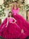 Hot Sale Sleeveless Lace Up Floor Length Ruffles 15th Birthday Dress