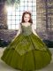 Straps Sleeveless Organza Little Girls Pageant Dress Wholesale Beading and Embroidery Lace Up