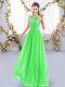 Fantastic Scoop Sleeveless Quinceanera Court of Honor Dress Floor Length Lace Chiffon