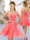 Charming Watermelon Red Dama Dress for Quinceanera Wedding Party with Ruching Sweetheart Sleeveless Lace Up