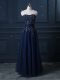 Flirting Navy Blue Sweetheart Neckline Lace Womens Evening Dresses Sleeveless Zipper