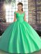 Decent Turquoise Tulle Lace Up Sweet 16 Dress Sleeveless Floor Length Beading