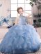 Best Lavender Sleeveless Organza Zipper Pageant Dress for Teens for Party and Sweet 16 and Wedding Party