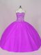 Purple Sleeveless Tulle Lace Up Quinceanera Dress for Sweet 16 and Quinceanera
