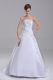Spectacular Taffeta Sleeveless Bridal Gown Brush Train and Embroidery
